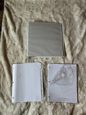 $10 ADD ON School Supplies White 1.5" Ring Binder Number Index Tabs Lined Paper